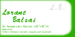 lorant balsai business card